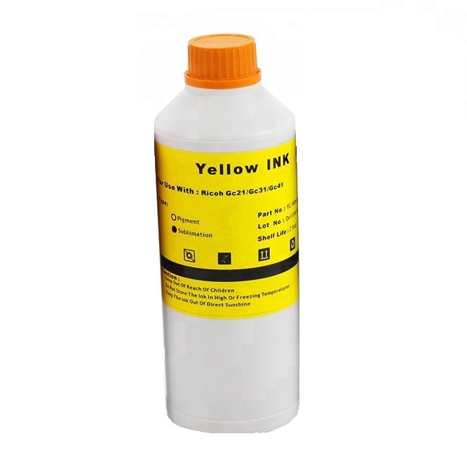 Ricoh Yellow Sublimation Dye Ink Bottle Ricoh Yellow Sublimation Dye Ink Bottle